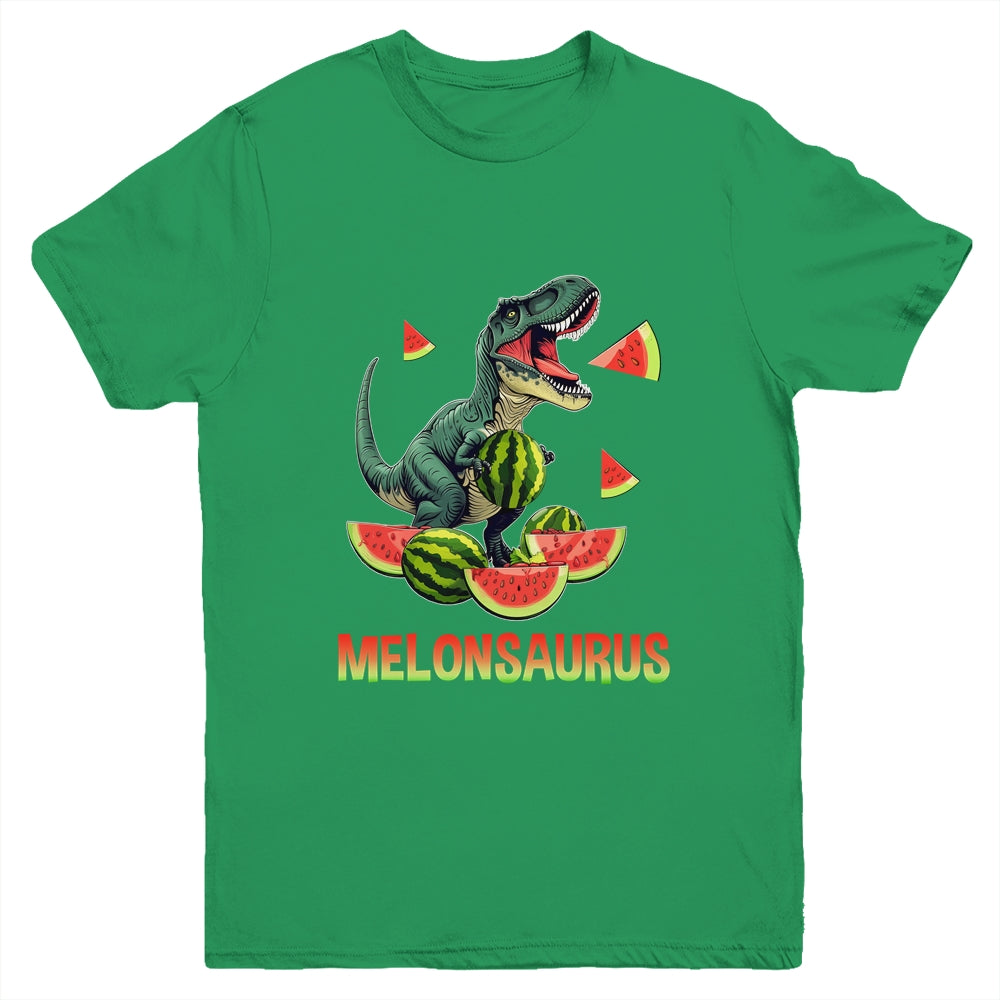 Funny Melonsaurus Watermelon Dinosaur Summer Tropical Fruits Youth Shirt | siriusteestore