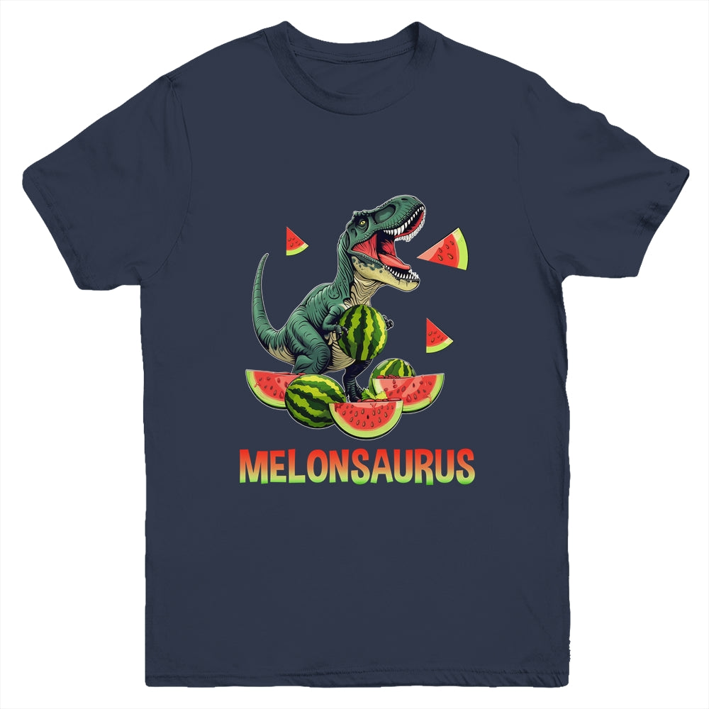 Funny Melonsaurus Watermelon Dinosaur Summer Tropical Fruits Youth Shirt | siriusteestore