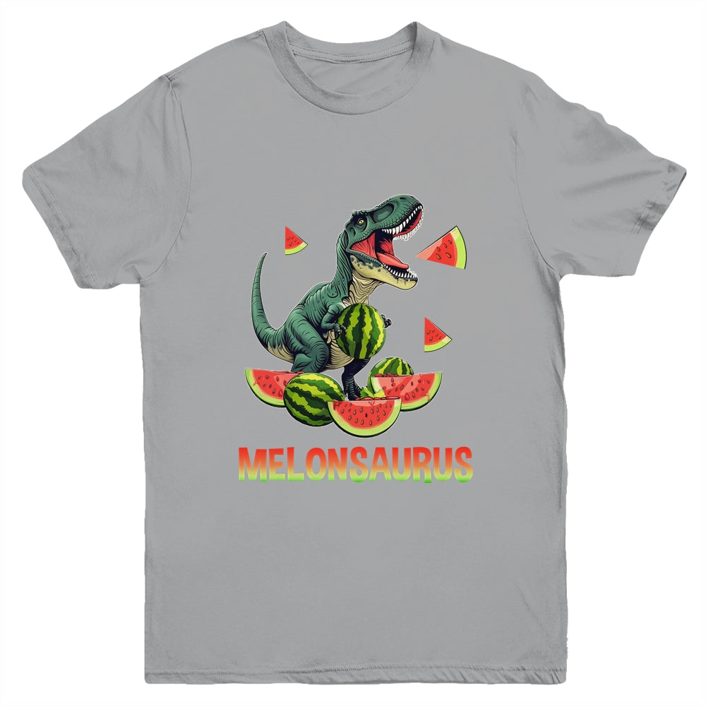 Funny Melonsaurus Watermelon Dinosaur Summer Tropical Fruits Youth Shirt | siriusteestore