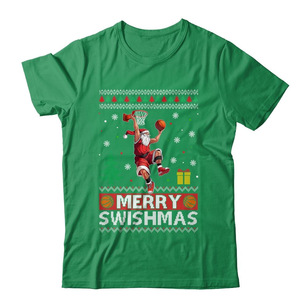 Funny Merry Swishmas Ugly Christmas Basketball Christmas Shirt & Sweatshirt | siriusteestore