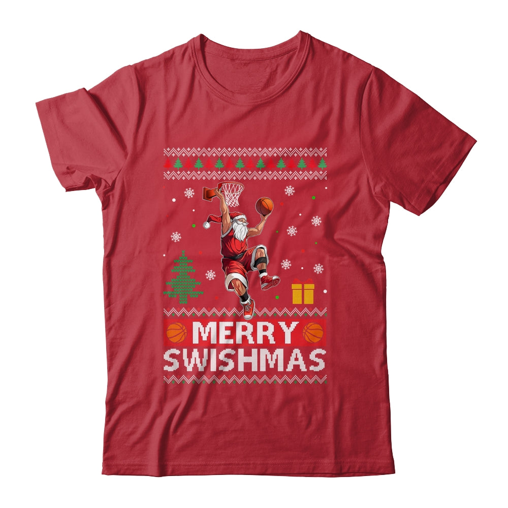 Funny Merry Swishmas Ugly Christmas Basketball Christmas Shirt & Sweatshirt | siriusteestore