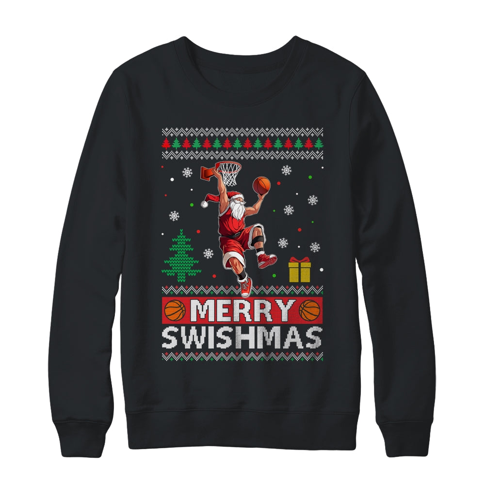 Funny Merry Swishmas Ugly Christmas Basketball Christmas Shirt & Sweatshirt | siriusteestore
