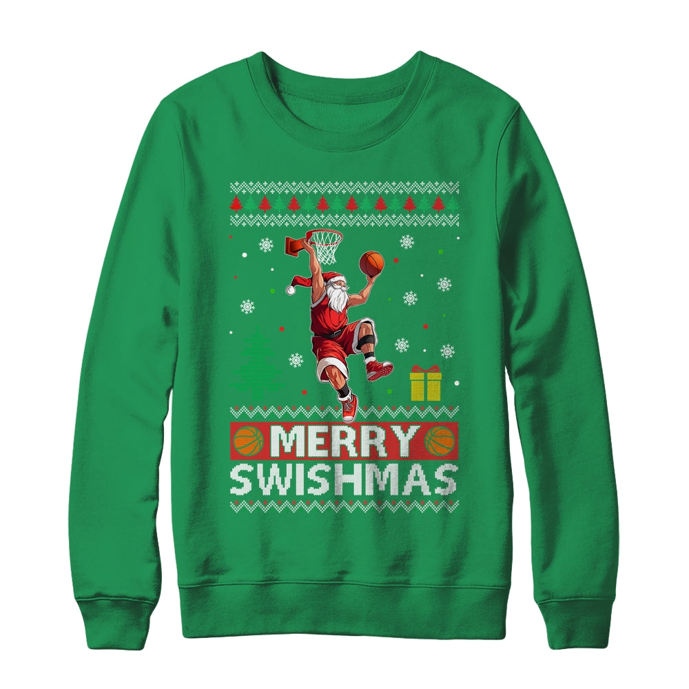 Funny Merry Swishmas Ugly Christmas Basketball Christmas Shirt & Sweatshirt | siriusteestore