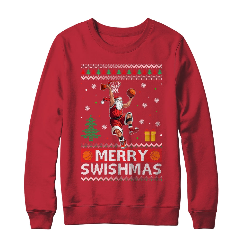 Funny Merry Swishmas Ugly Christmas Basketball Christmas Shirt & Sweatshirt | siriusteestore