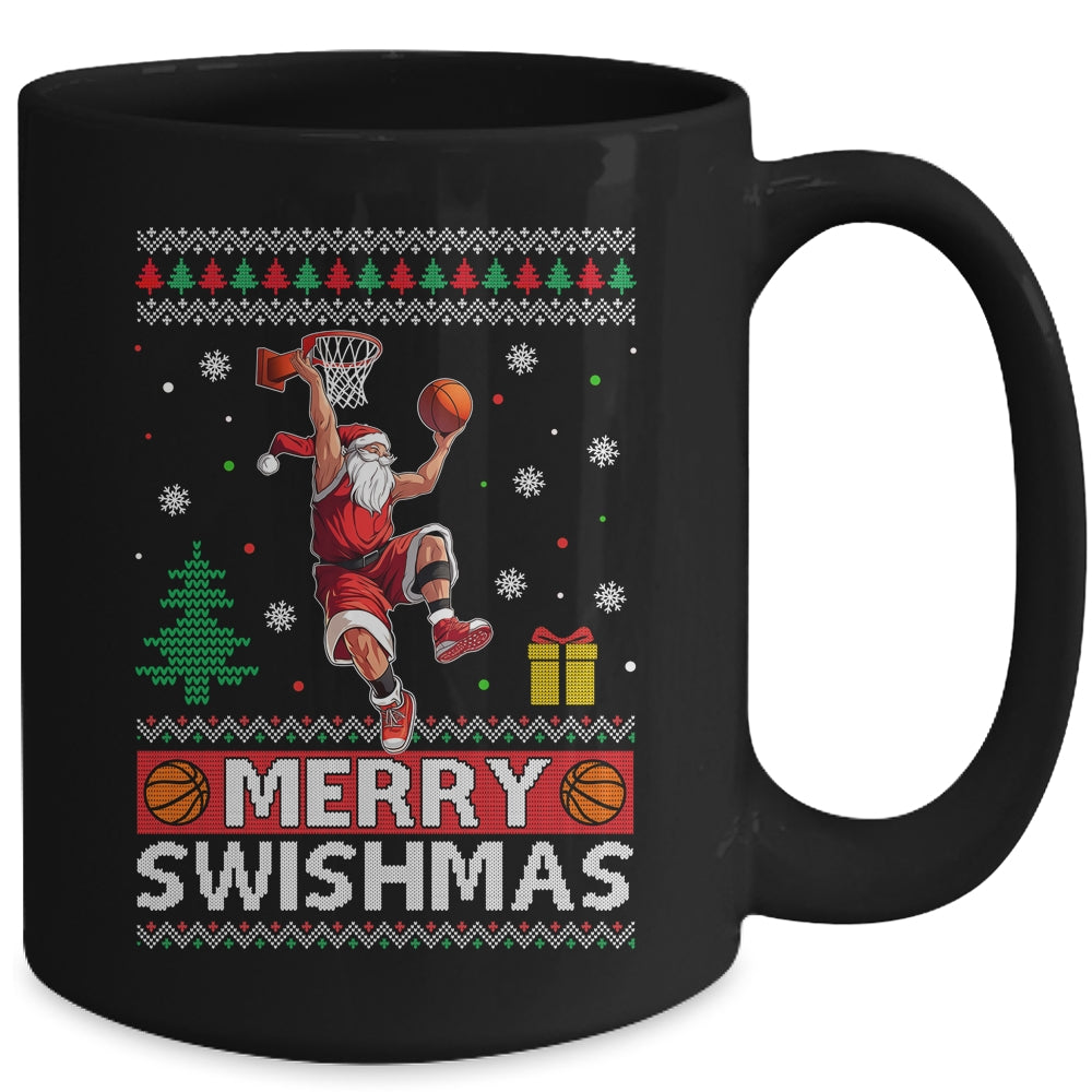 Funny Merry Swishmas Ugly Christmas Basketball Christmas Mug | siriusteestore