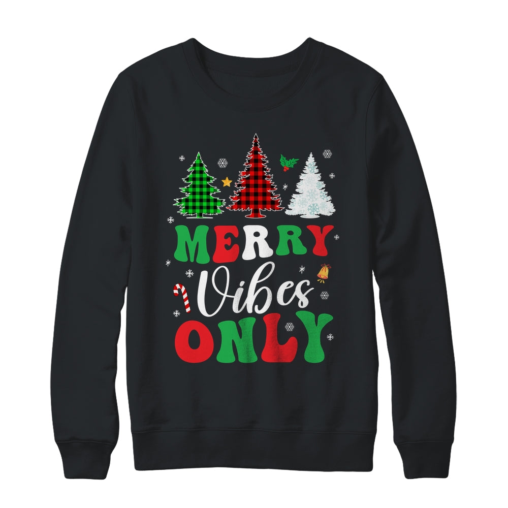Funny Merry Vibes Only Christmas Tree Light Holiday Xmas Shirt & Sweatshirt | siriusteestore