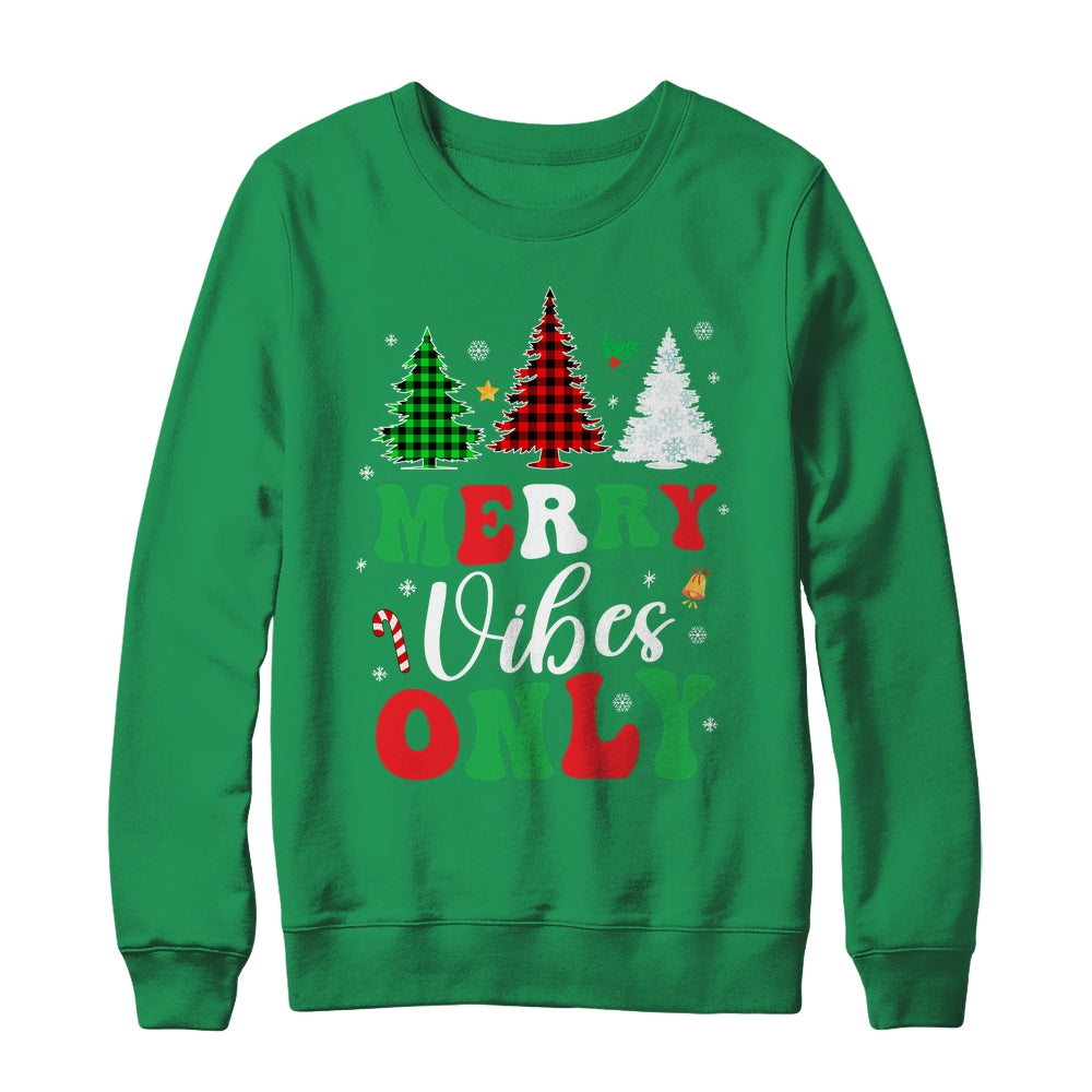 Funny Merry Vibes Only Christmas Tree Light Holiday Xmas Shirt & Sweatshirt | siriusteestore