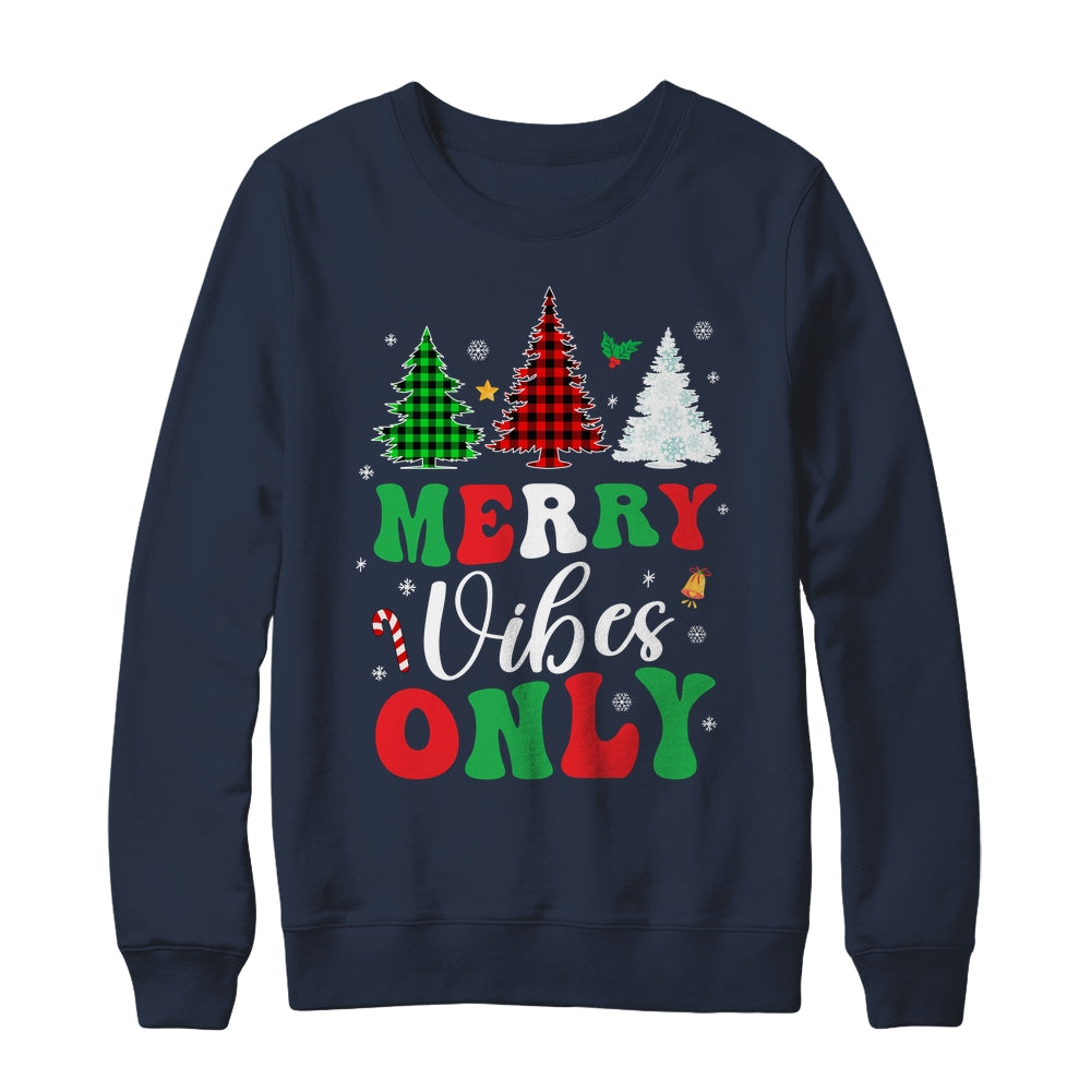 Funny Merry Vibes Only Christmas Tree Light Holiday Xmas Shirt & Sweatshirt | siriusteestore