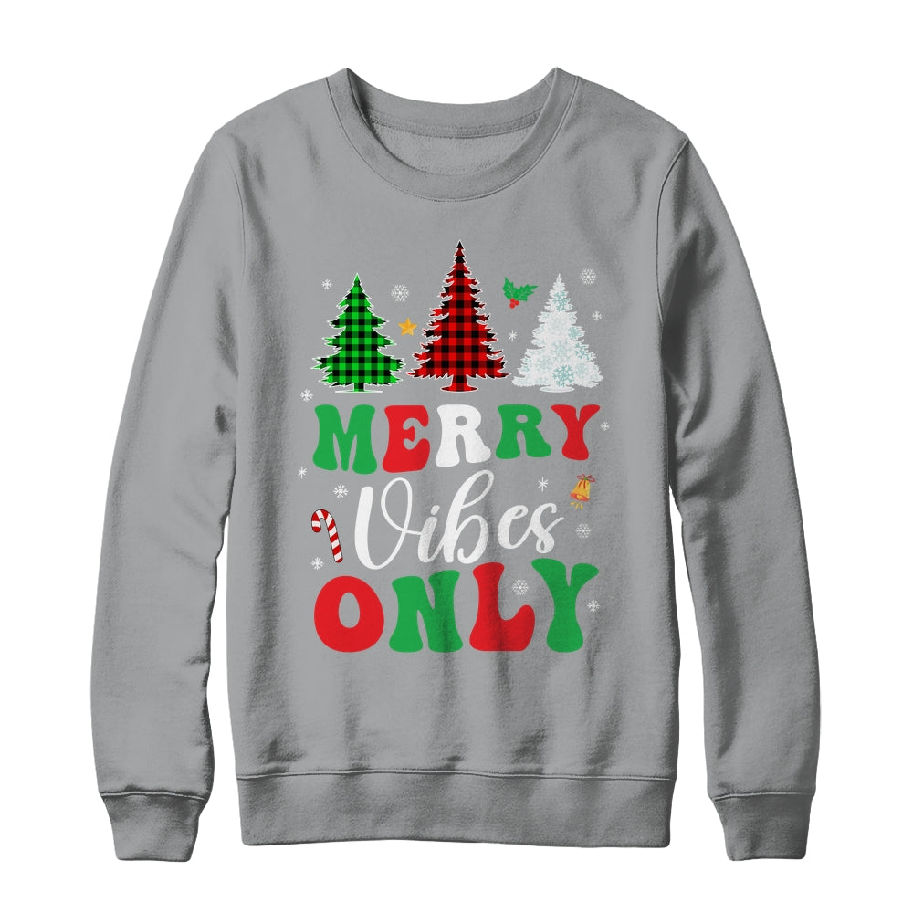Funny Merry Vibes Only Christmas Tree Light Holiday Xmas Shirt & Sweatshirt | siriusteestore