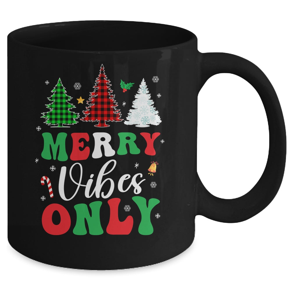 Funny Merry Vibes Only Christmas Tree Light Holiday Xmas Mug | siriusteestore