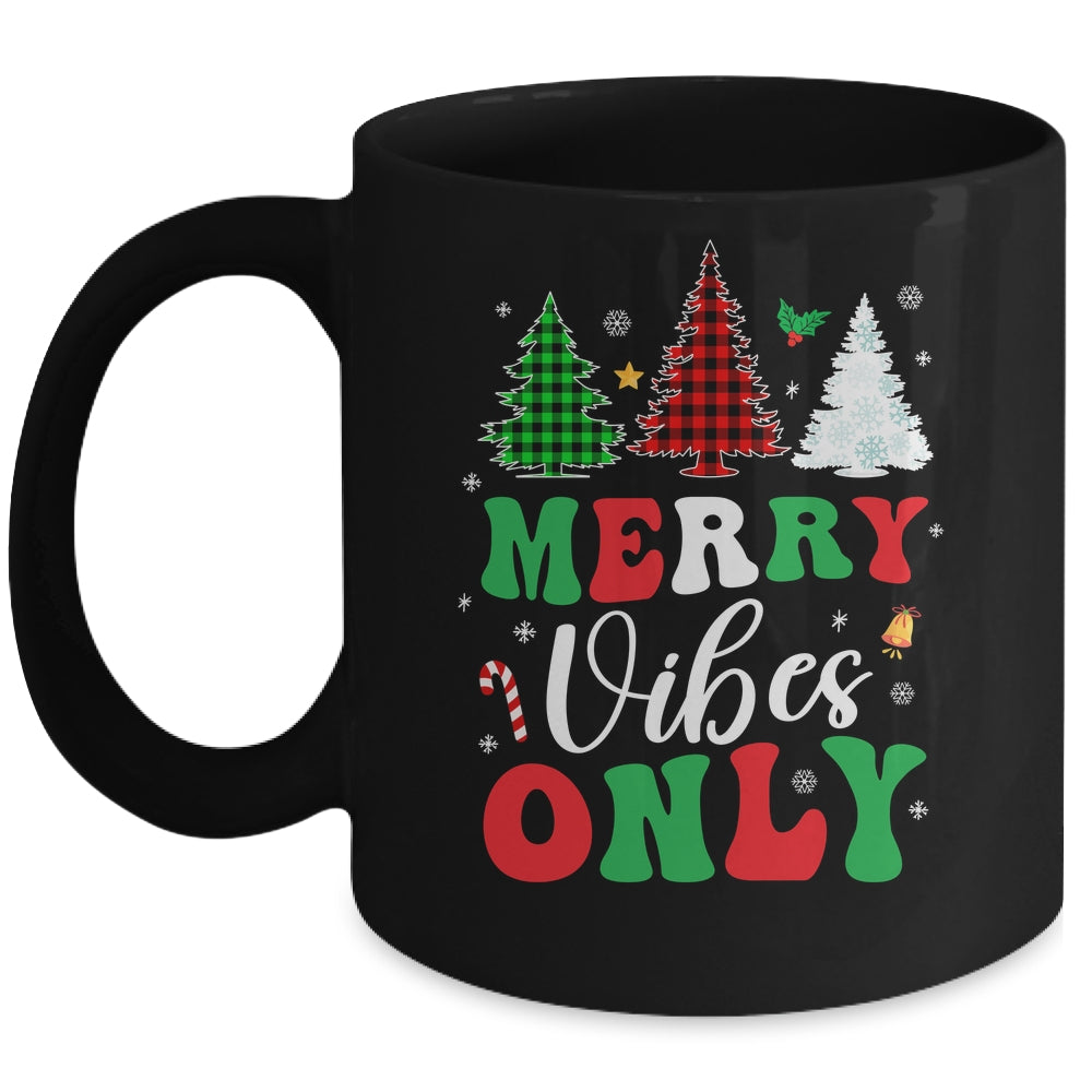 Funny Merry Vibes Only Christmas Tree Light Holiday Xmas Mug | siriusteestore