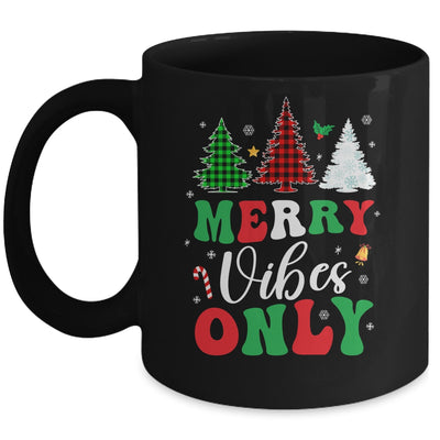 Funny Merry Vibes Only Christmas Tree Light Holiday Xmas Mug | siriusteestore