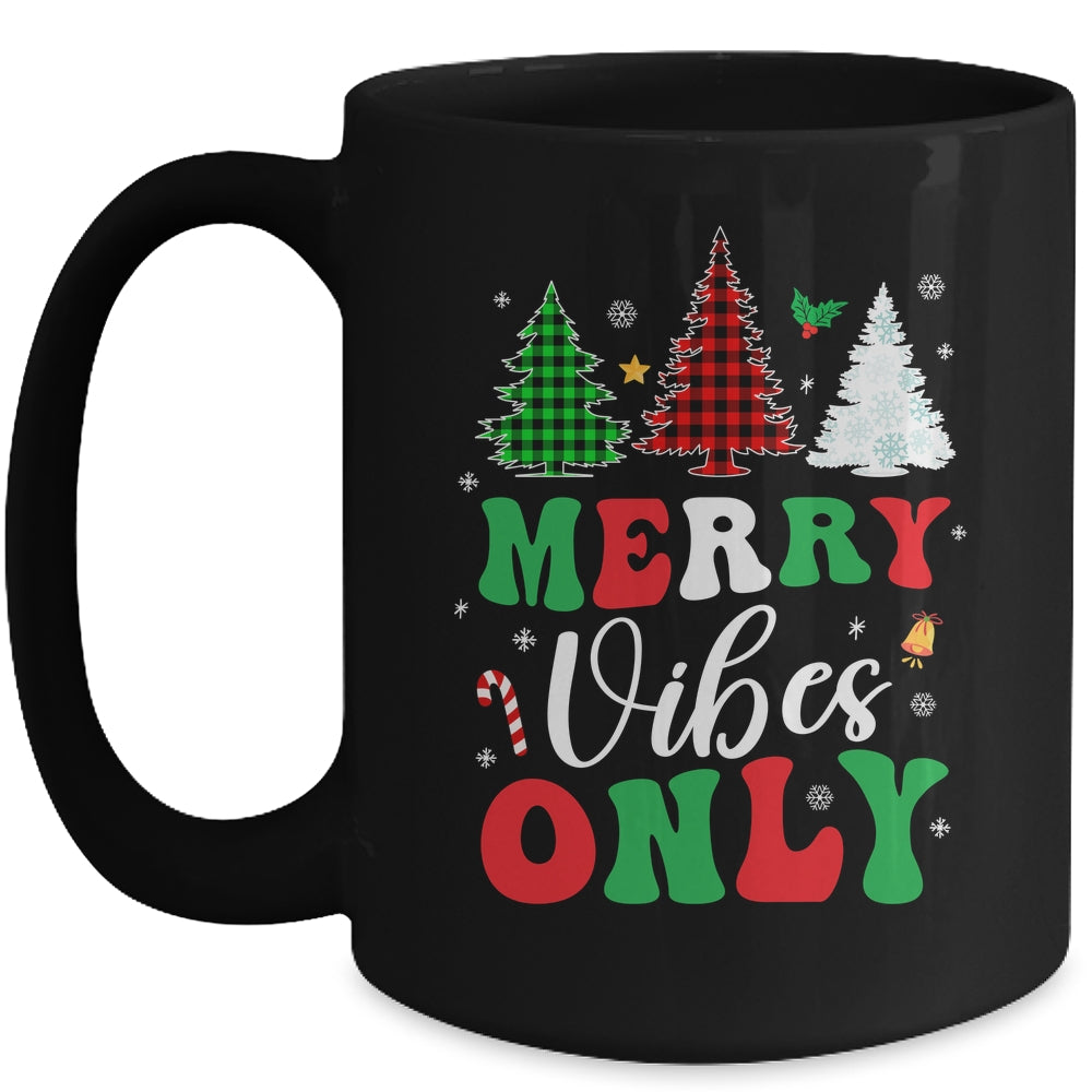 Funny Merry Vibes Only Christmas Tree Light Holiday Xmas Mug | siriusteestore