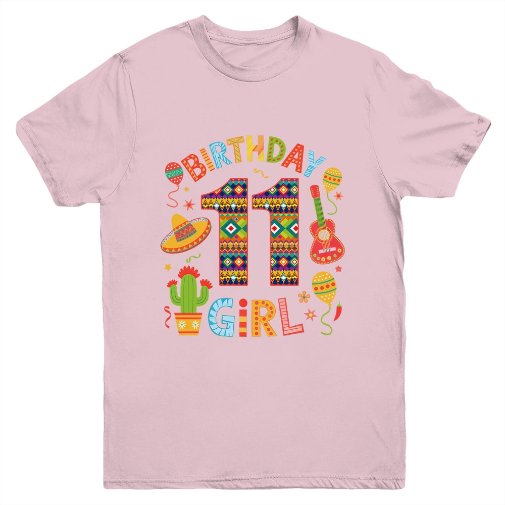 Funny Mexican Party 11th Birthday Girl Fiesta 11 Year Old Youth Shirt | siriusteestore