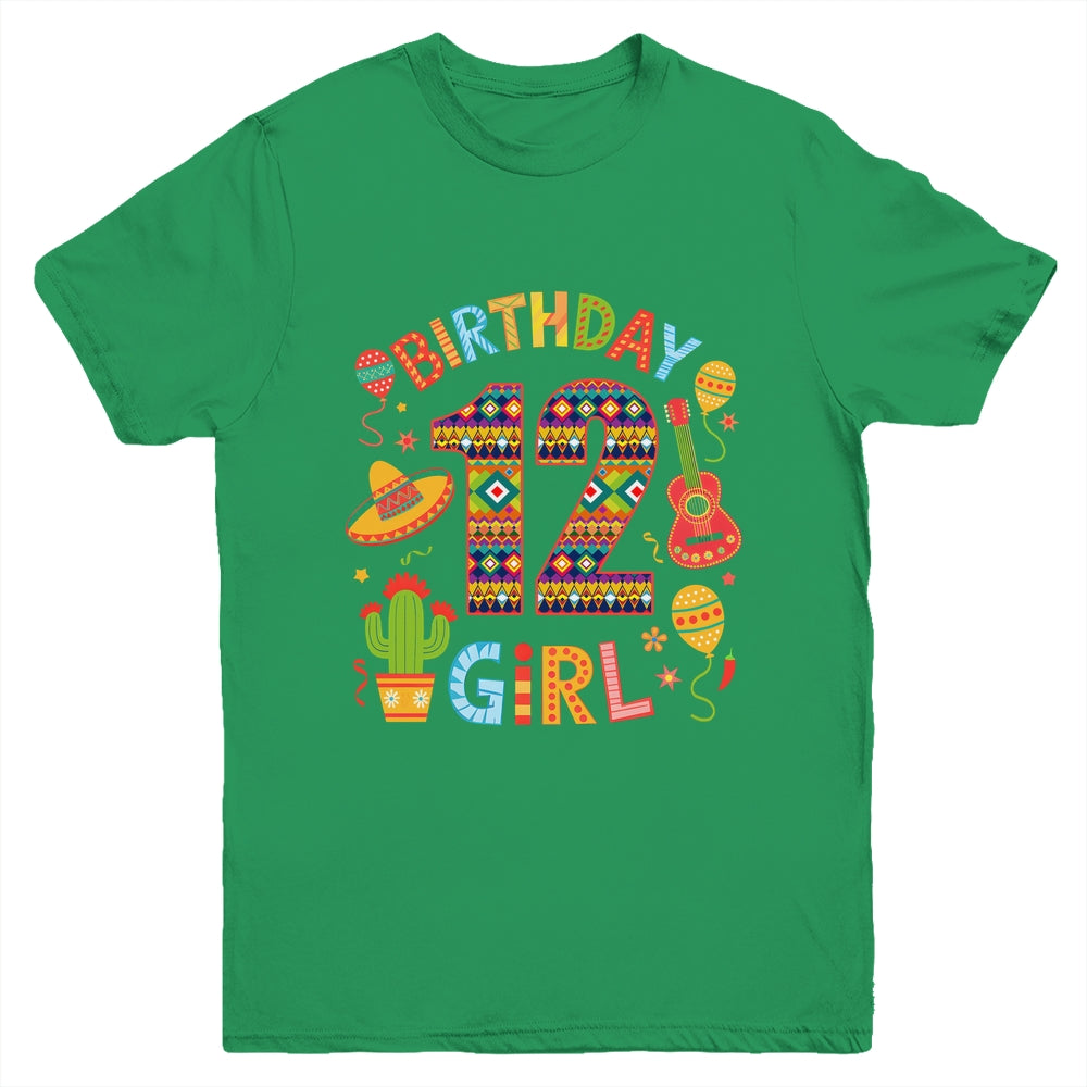 Funny Mexican Party 12th Birthday Girl Fiesta 12 Year Old Youth Shirt | siriusteestore