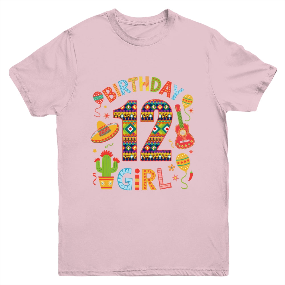 Funny Mexican Party 12th Birthday Girl Fiesta 12 Year Old Youth Shirt | siriusteestore