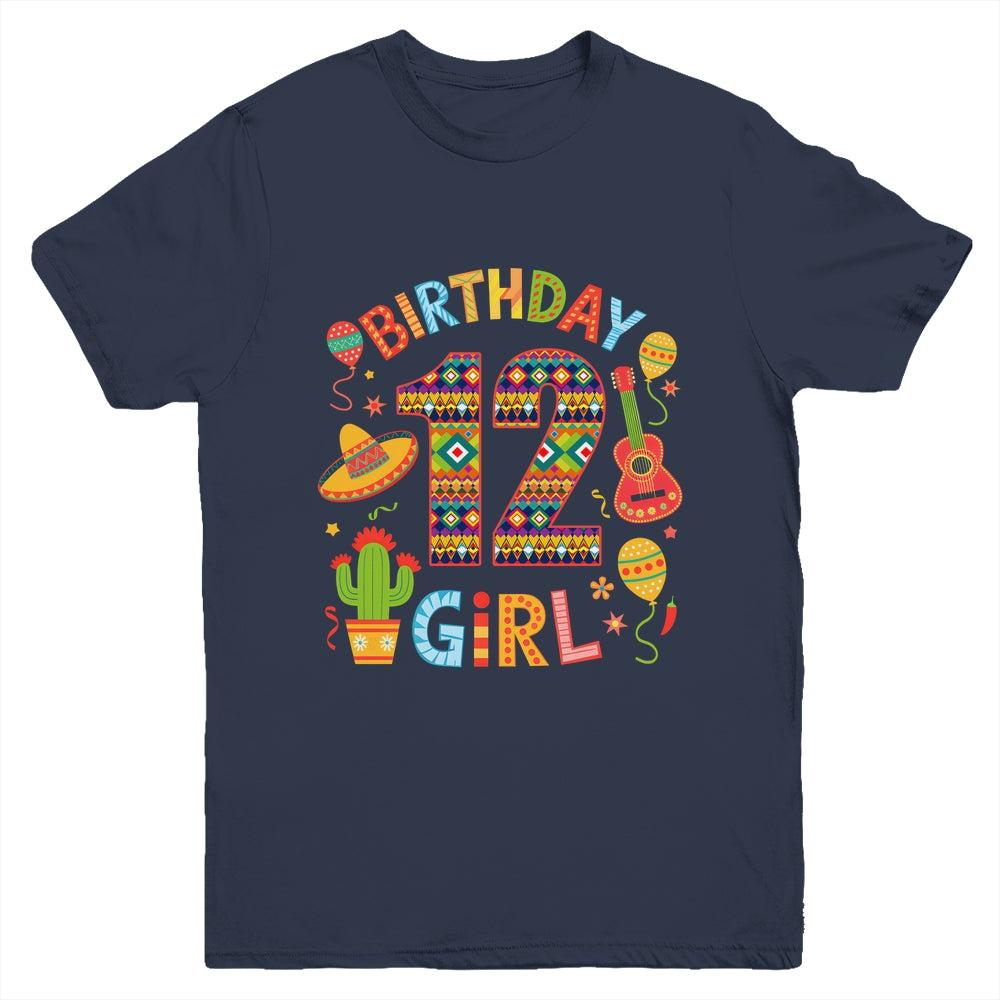 Funny Mexican Party 12th Birthday Girl Fiesta 12 Year Old Youth Shirt | siriusteestore