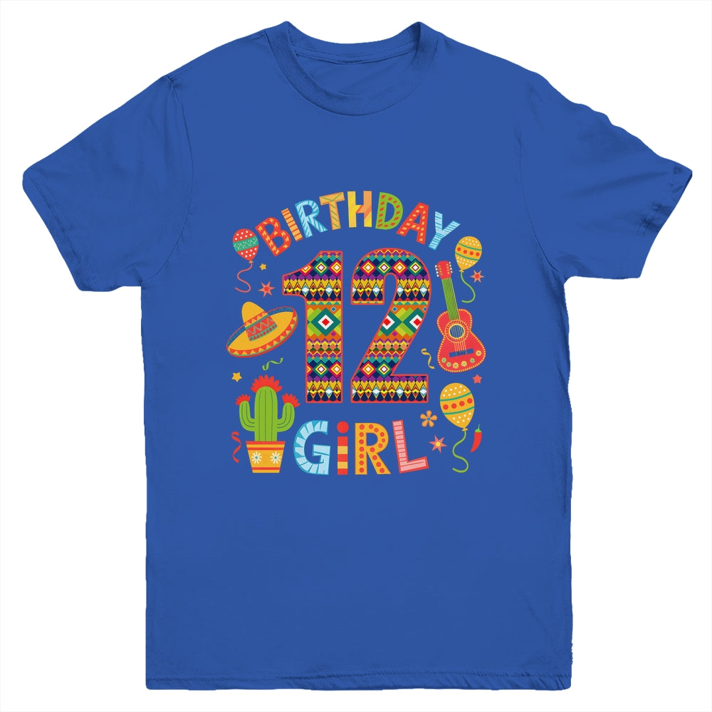 Funny Mexican Party 12th Birthday Girl Fiesta 12 Year Old Youth Shirt | siriusteestore