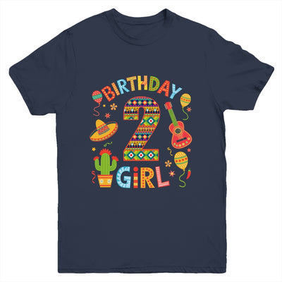 Funny Mexican Party 2nd Birthday Girl Fiesta 2 Year Old Youth Shirt | siriusteestore