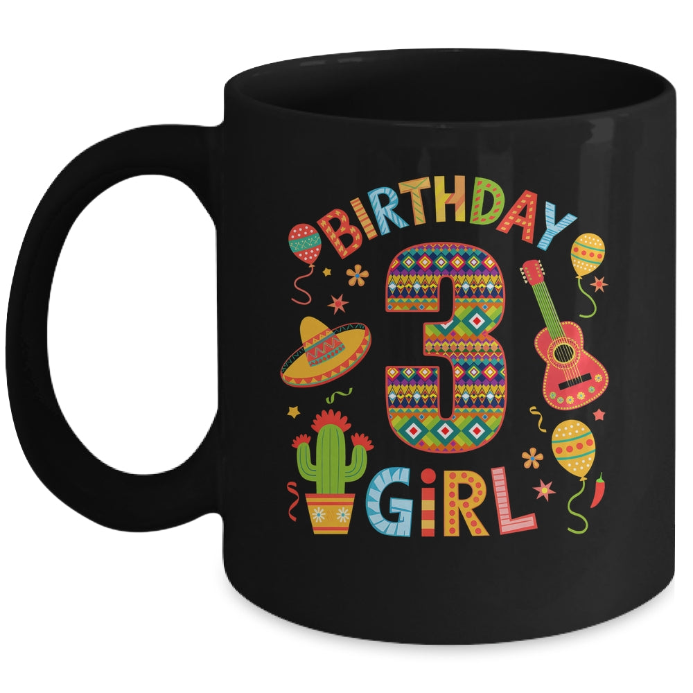 Funny Mexican Party 3rd Birthday Girl Fiesta 3 Year Old Mug | siriusteestore