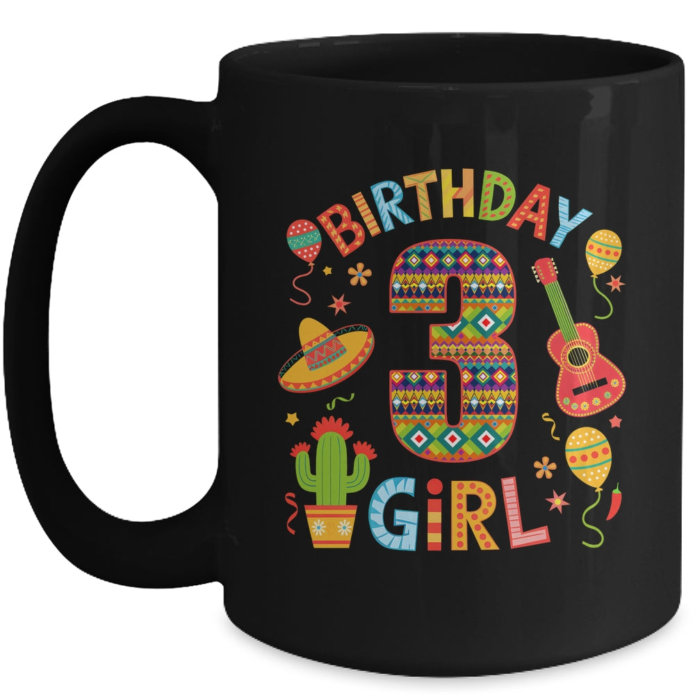 Funny Mexican Party 3rd Birthday Girl Fiesta 3 Year Old Mug | siriusteestore