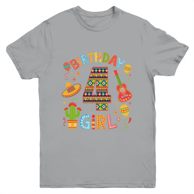 Funny Mexican Party 4th Birthday Girl Fiesta 4 Year Old Youth Shirt | siriusteestore