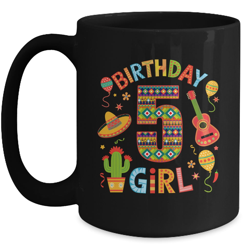 Funny Mexican Party 5th Birthday Girl Fiesta 5 Year Old Mug | siriusteestore