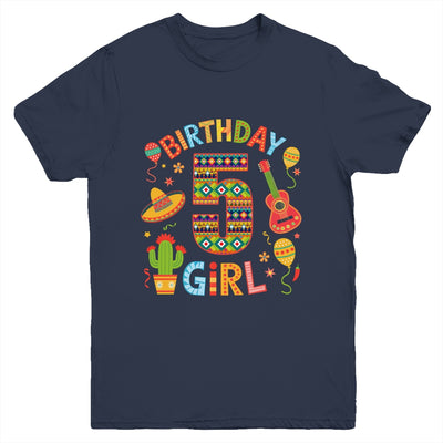 Funny Mexican Party 5th Birthday Girl Fiesta 5 Year Old Youth Shirt | siriusteestore