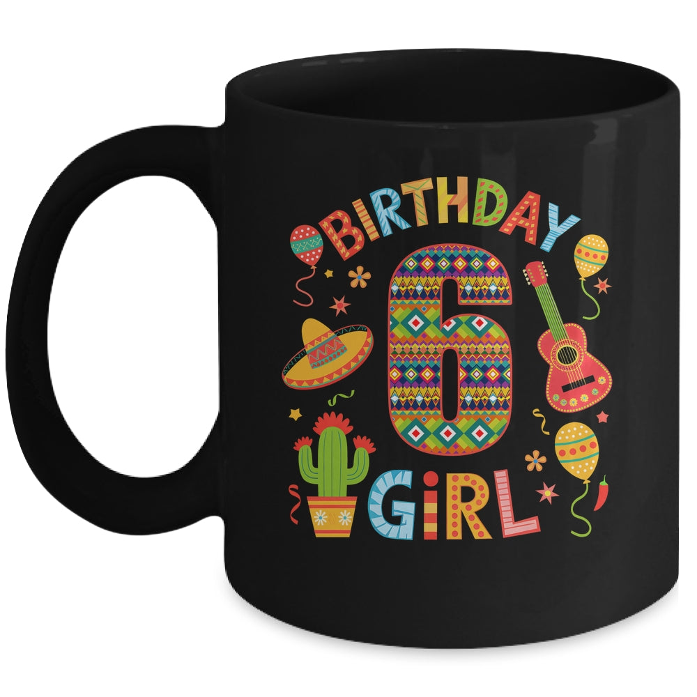 Funny Mexican Party 6th Birthday Girl Fiesta 6 Year Old Mug | siriusteestore
