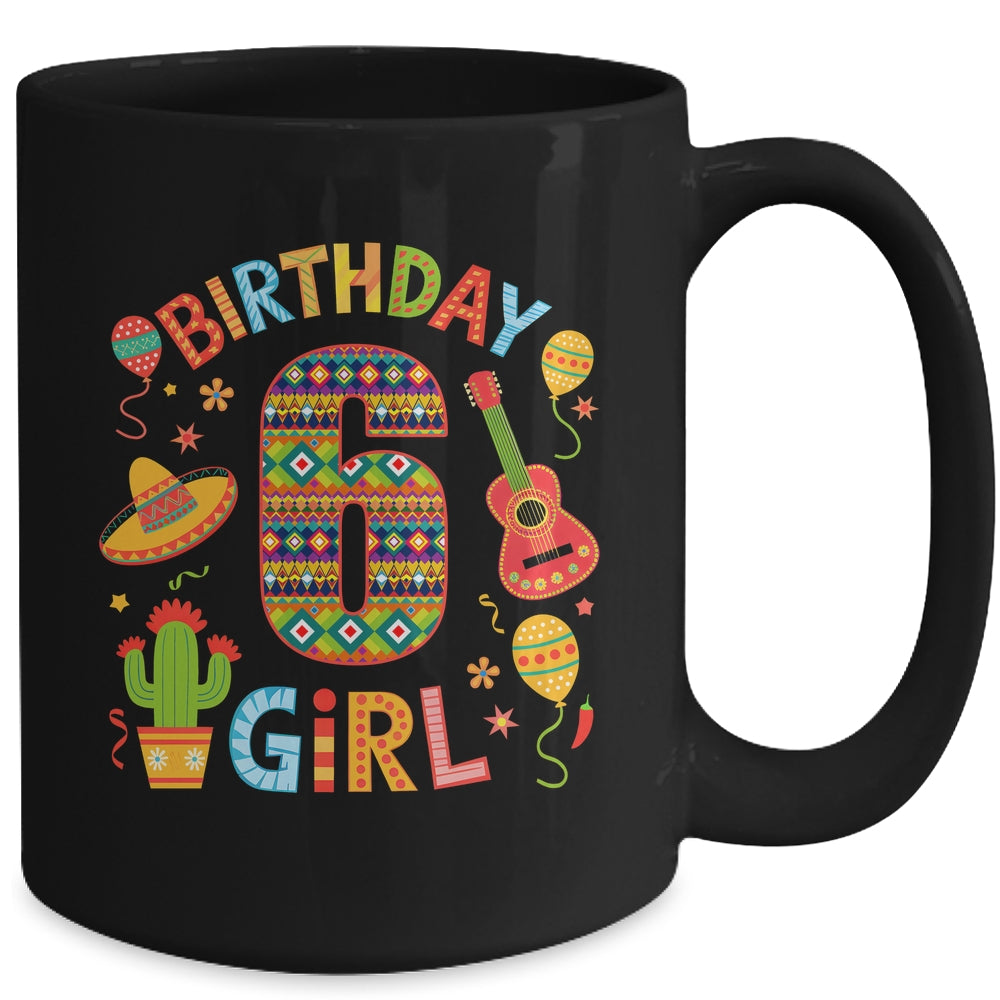 Funny Mexican Party 6th Birthday Girl Fiesta 6 Year Old Mug | siriusteestore