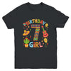 Funny Mexican Party 7th Birthday Girl Fiesta 7 Year Old Youth Shirt | siriusteestore