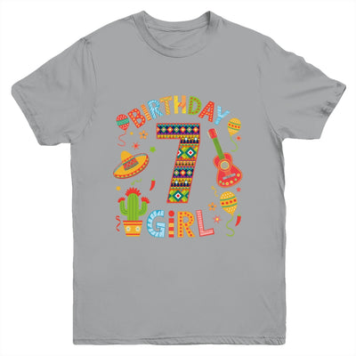 Funny Mexican Party 7th Birthday Girl Fiesta 7 Year Old Youth Shirt | siriusteestore