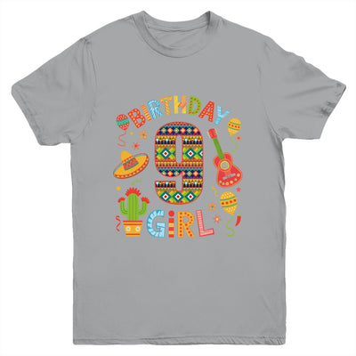Funny Mexican Party 9th Birthday Girl Fiesta 9 Year Old Youth Shirt | siriusteestore