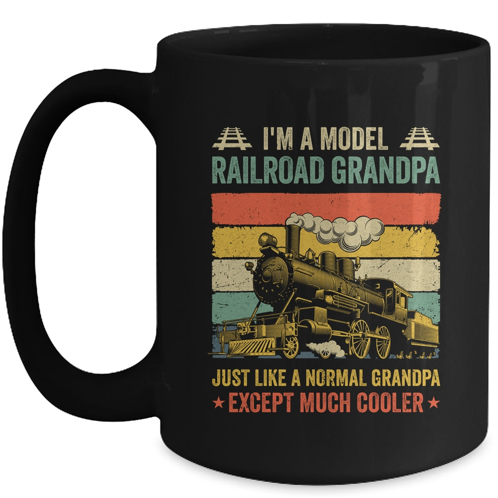Funny Model Railroad Train Cool Grandpa Fathers Day Retro Mug | siriusteestore