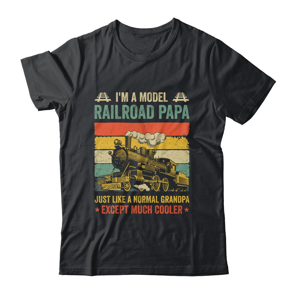 Funny Model Railroad Train Cool Papa Fathers Day Retro Shirt & Hoodie | siriusteestore