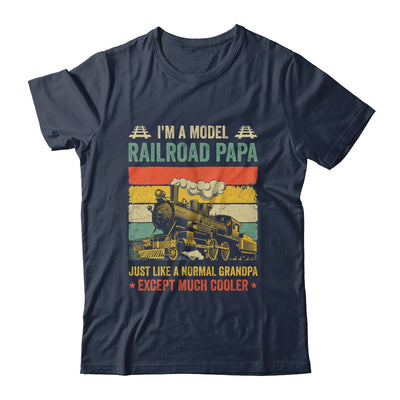 Funny Model Railroad Train Cool Papa Fathers Day Retro Shirt & Hoodie | siriusteestore