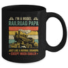 Funny Model Railroad Train Cool Papa Fathers Day Retro Mug | siriusteestore
