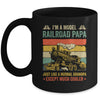 Funny Model Railroad Train Cool Papa Fathers Day Retro Mug | siriusteestore