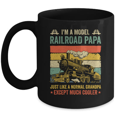 Funny Model Railroad Train Cool Papa Fathers Day Retro Mug | siriusteestore