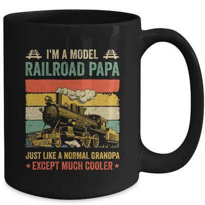 Funny Model Railroad Train Cool Papa Fathers Day Retro Mug | siriusteestore