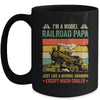 Funny Model Railroad Train Cool Papa Fathers Day Retro Mug | siriusteestore