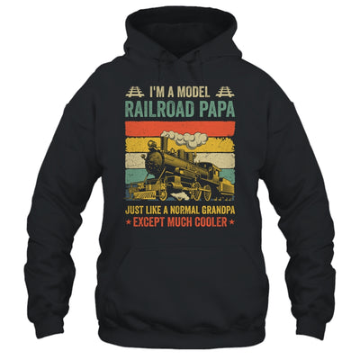 Funny Model Railroad Train Cool Papa Fathers Day Retro Shirt & Hoodie | siriusteestore