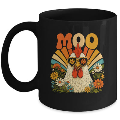 Funny Moo Chicken Graphic Tee Men Women Farm Animal Vintage Mug | siriusteestore