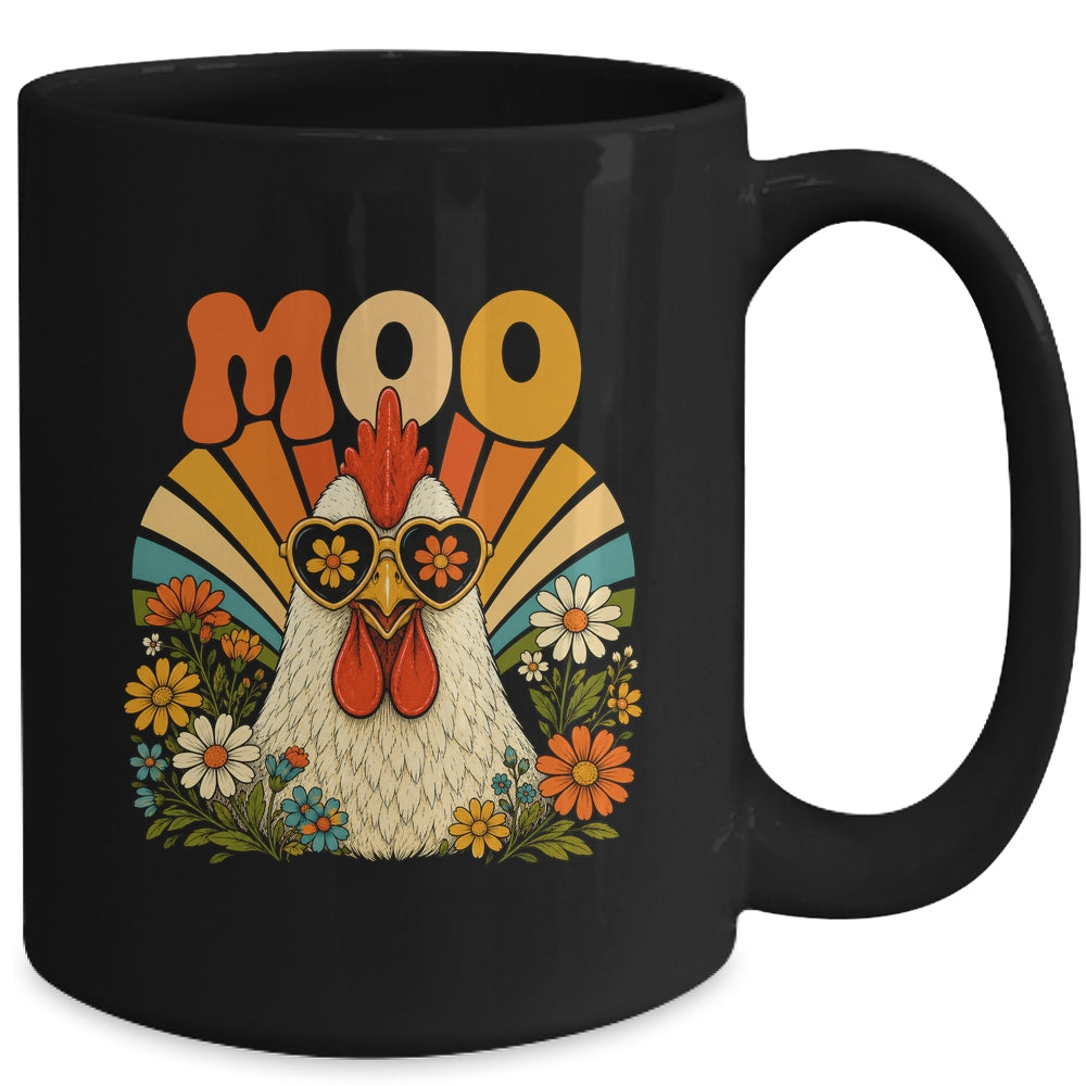 Funny Moo Chicken Graphic Tee Men Women Farm Animal Vintage Mug | siriusteestore