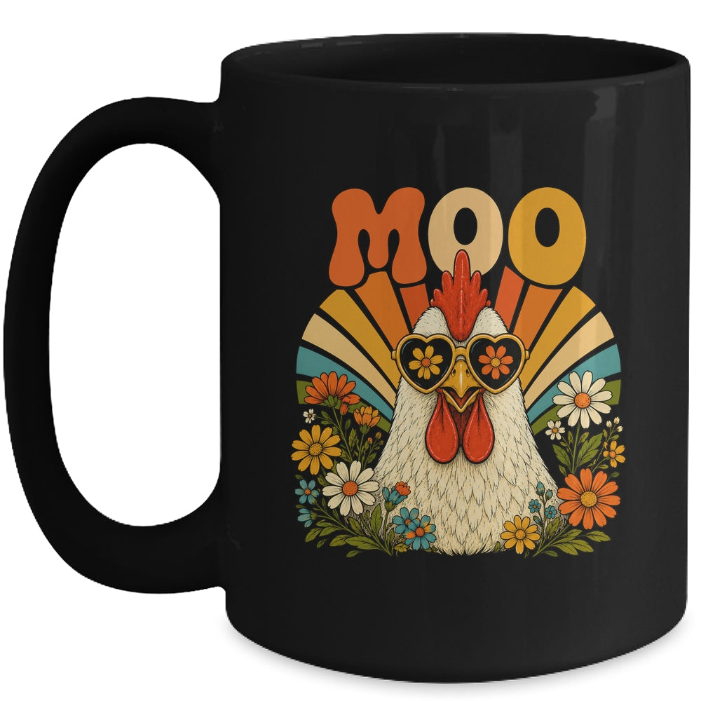Funny Moo Chicken Graphic Tee Men Women Farm Animal Vintage Mug | siriusteestore