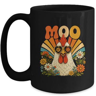 Funny Moo Chicken Graphic Tee Men Women Farm Animal Vintage Mug | siriusteestore