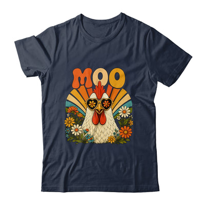 Funny Moo Chicken Graphic Tee Men Women Farm Animal Vintage Shirt & Tank Top | siriusteestore