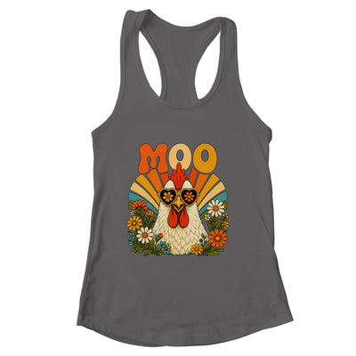 Funny Moo Chicken Graphic Tee Men Women Farm Animal Vintage Shirt & Tank Top | siriusteestore