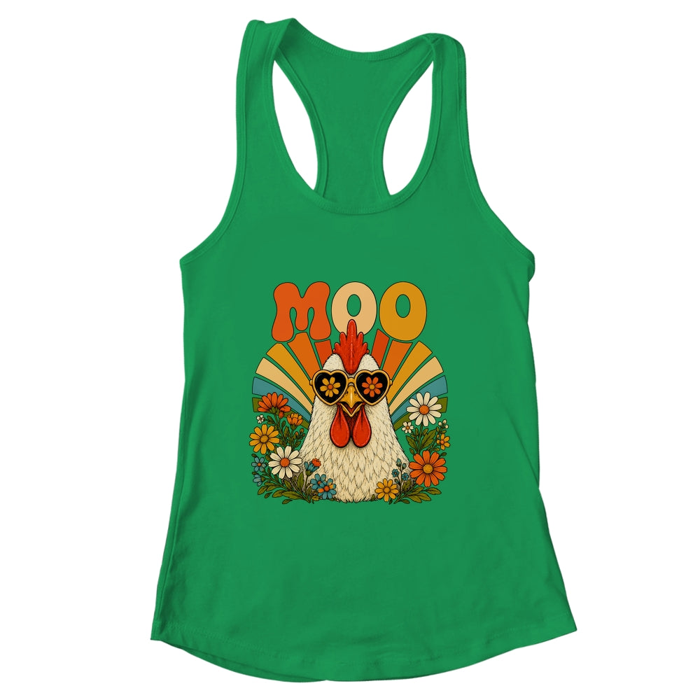 Funny Moo Chicken Graphic Tee Men Women Farm Animal Vintage Shirt & Tank Top | siriusteestore
