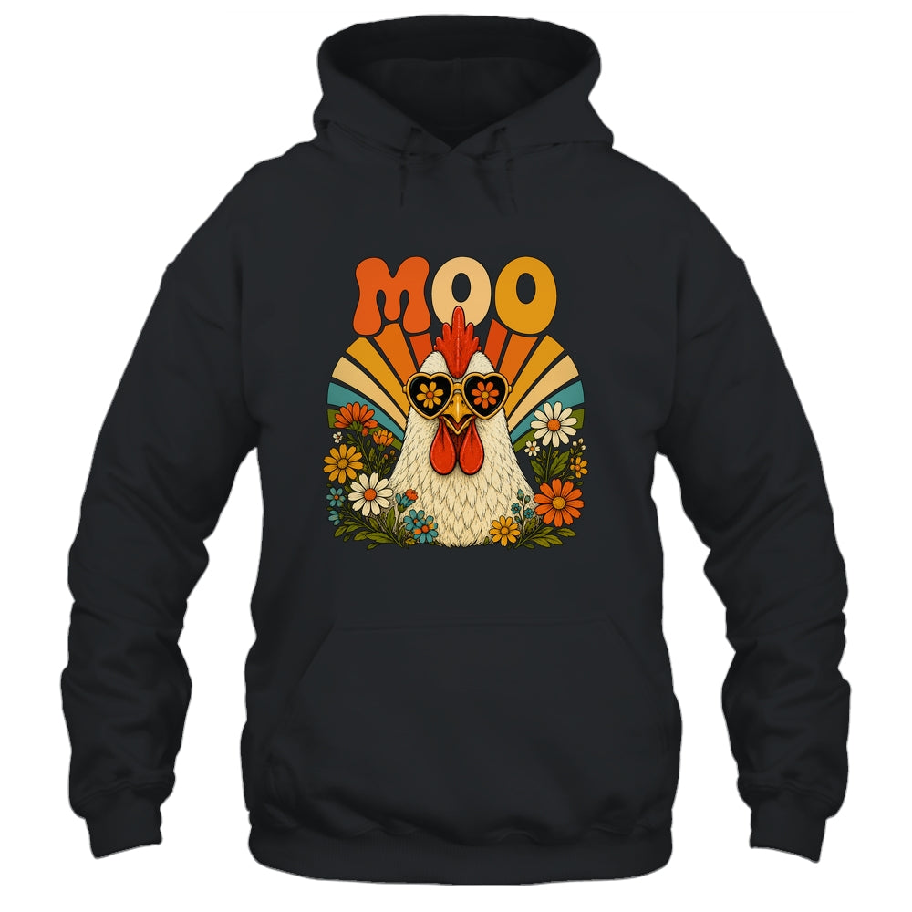 Funny Moo Chicken Graphic Tee Men Women Farm Animal Vintage Shirt & Tank Top | siriusteestore